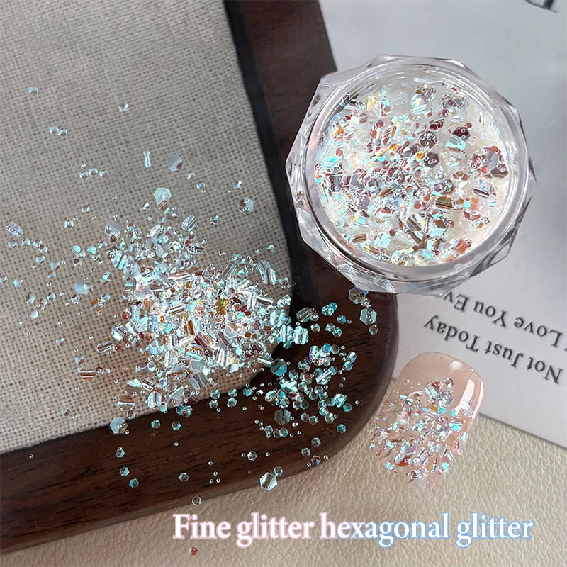 Mini Sequin Nail Glitter Charms Box | DIY Nail Art Decoration Nail Art Glitter QXL