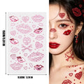 3D Red Lips Rhinestone Face Gems | Temporary Tattoo Stickers Face Gem Stickers QXL Red