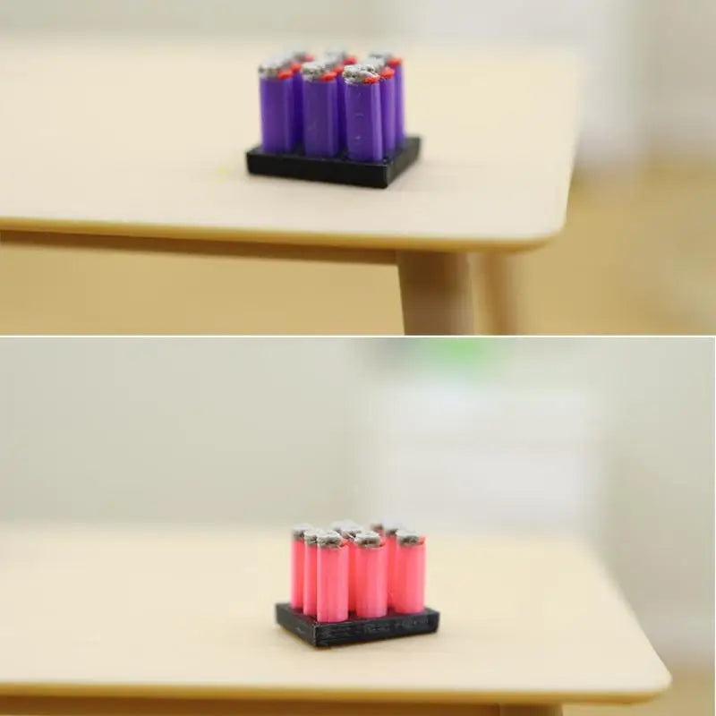 1/12 Dollhouse Mini Lighter Set with Base | 9-Piece Decor Dollhouse Miniature QXL
