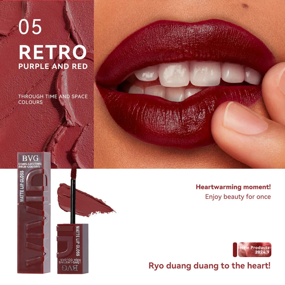 Matte Lip Gloss & Tint | 6 Shades | Long-Lasting Lip Color Matte Lip Gloss QXL