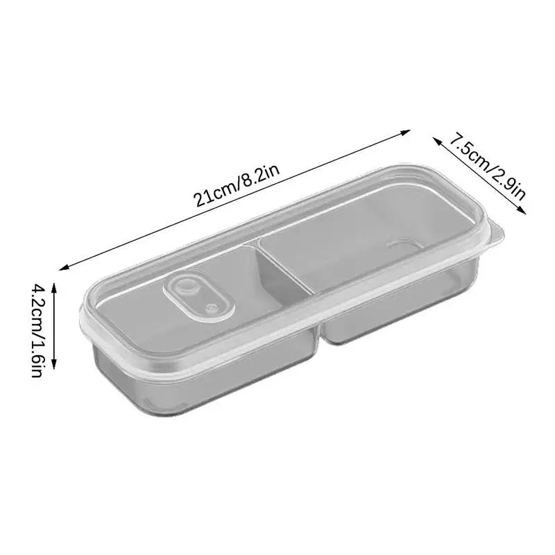 2-Pack Fridge Food Storage Containers | Sealed Compartment Box Food Storage Container QXL