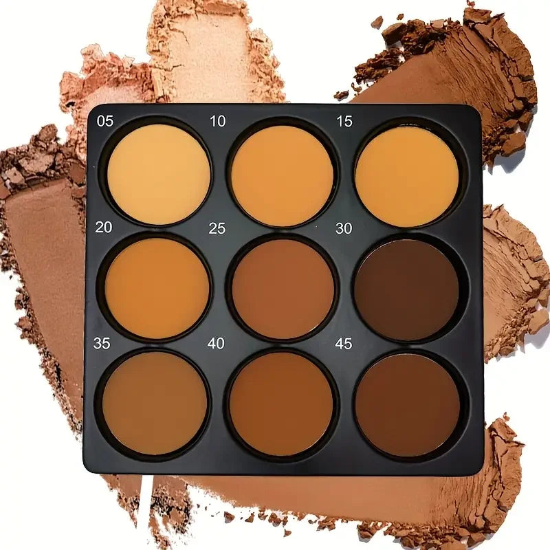 9-Color Dark Bronze Contour & Foundation Palette | Matte Finish Foundation Contour Palette QXL