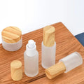 Frosted Glass Spray Bottle Wooden Cap | Fine Mist Perfume Glass Spray Bottle QXL 50g jar