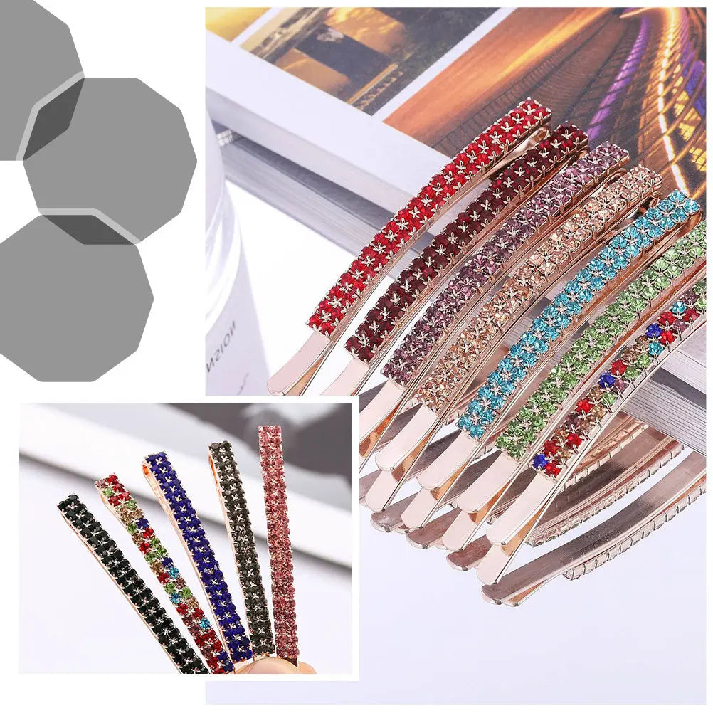 6-Pack Crystal Rhinestone Hair Pins – Wedding & Party Clips Rhinestone Hair Clips QXL