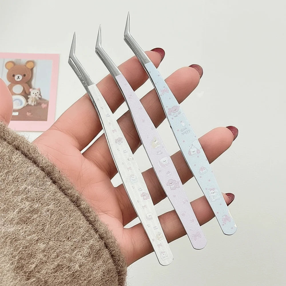 Anti-Static Curved Eyelash Extension Tweezers | Stainless Steel Eyelash Tweezers QXL