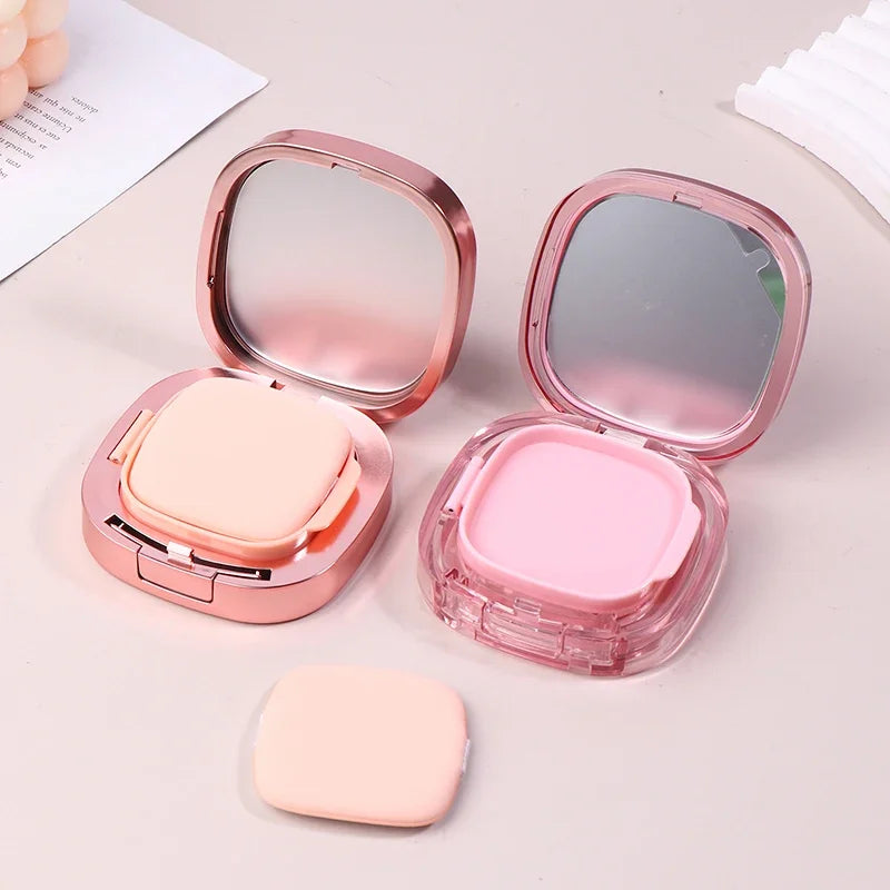 Square Empty Air Cushion Puff Box | DIY Makeup Case & Mirror Refillable Makeup Compact QXL