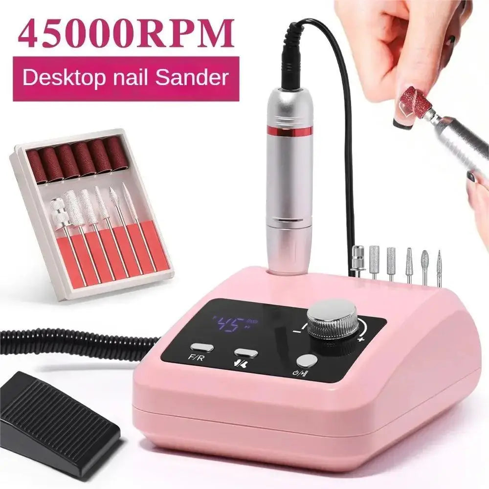 45000 RPM Rechargeable Electric Nail Drill | Pro Manicure Tool Electric Nail Drill QXL