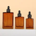 Amber Glass Essential Oil Dropper Bottle 30ml 50ml Refillable Essential Oil Bottle QXL