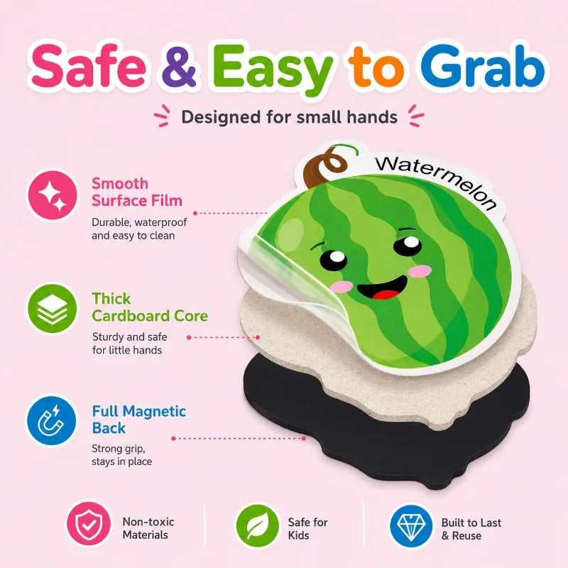 43-Piece Magnetic Fruits & Vegetables Learning Toy for Kids Educational Learning Toy QXL