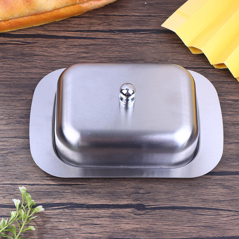 Stainless Steel Butter Dish with Lid | Retro French Style Butter Dish QXL