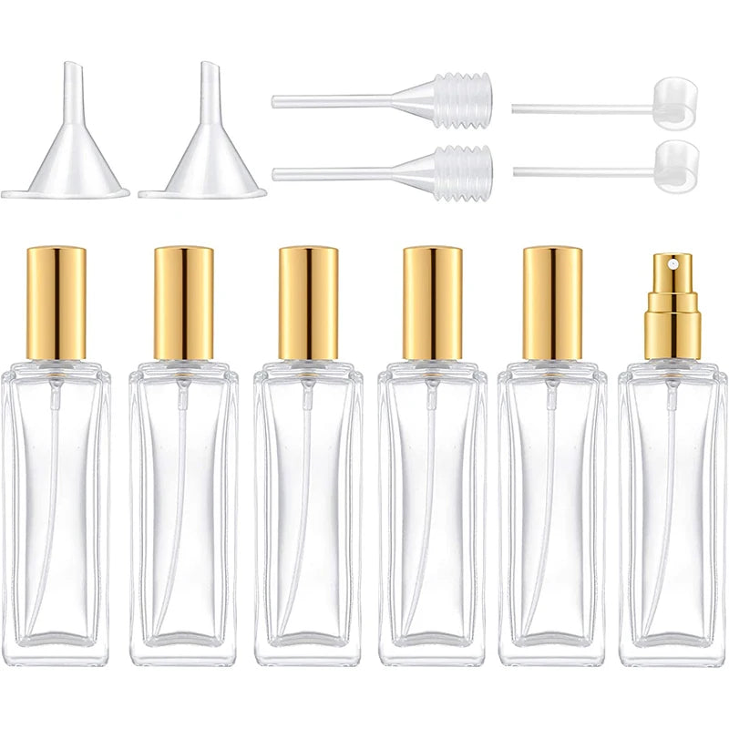 6-Pack 30ml Refillable Glass Perfume Atomizer Spray Bottles Perfume Atomizer Set QXL