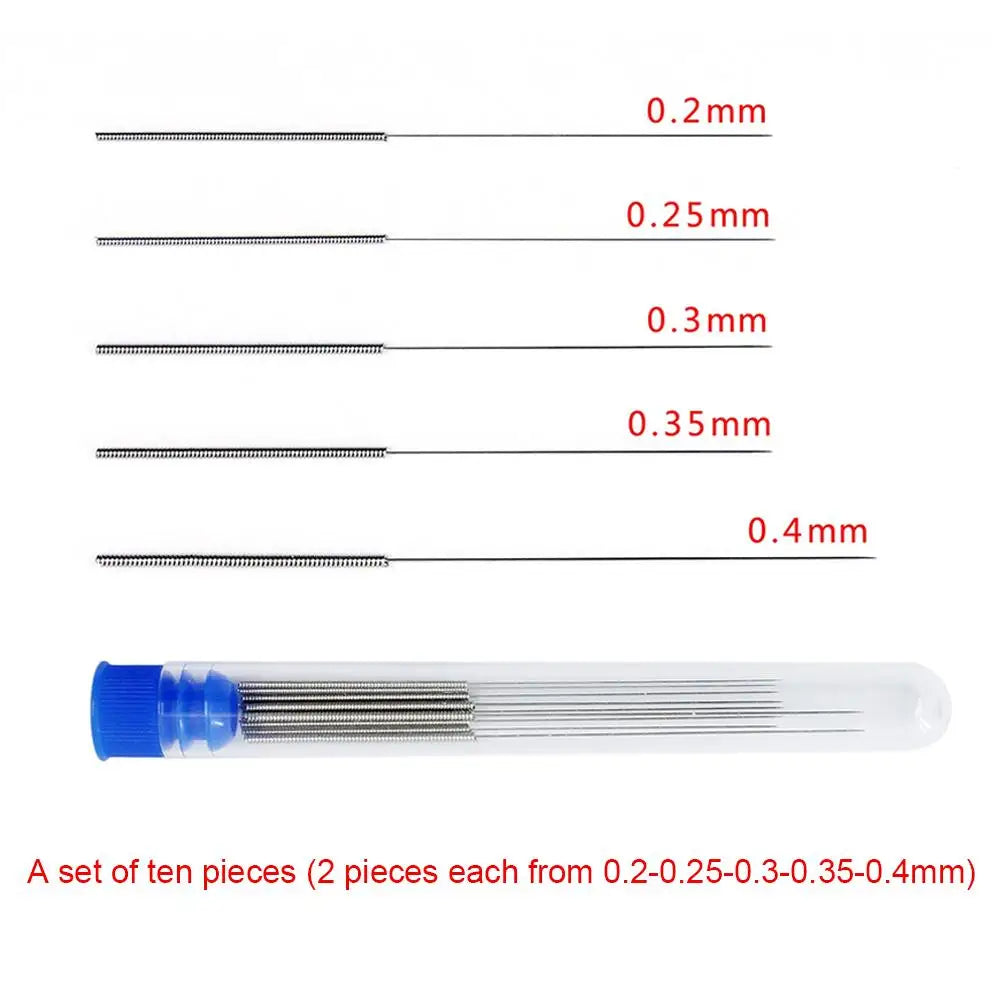 10-Pc Windshield Washer Nozzle Cleaning Needle Kit | 5 Sizes Nozzle Cleaning Kit QXL Silvery