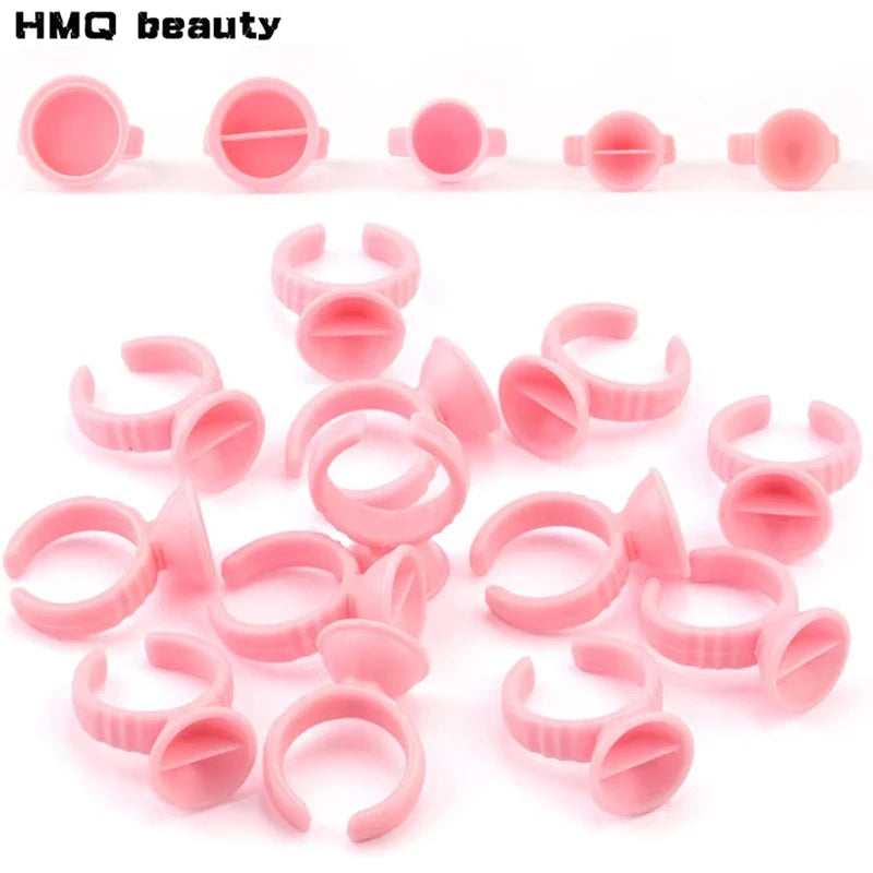 100-Pack Disposable Glue Rings for Lash & Tattoo Artists Disposable Glue Rings QXL