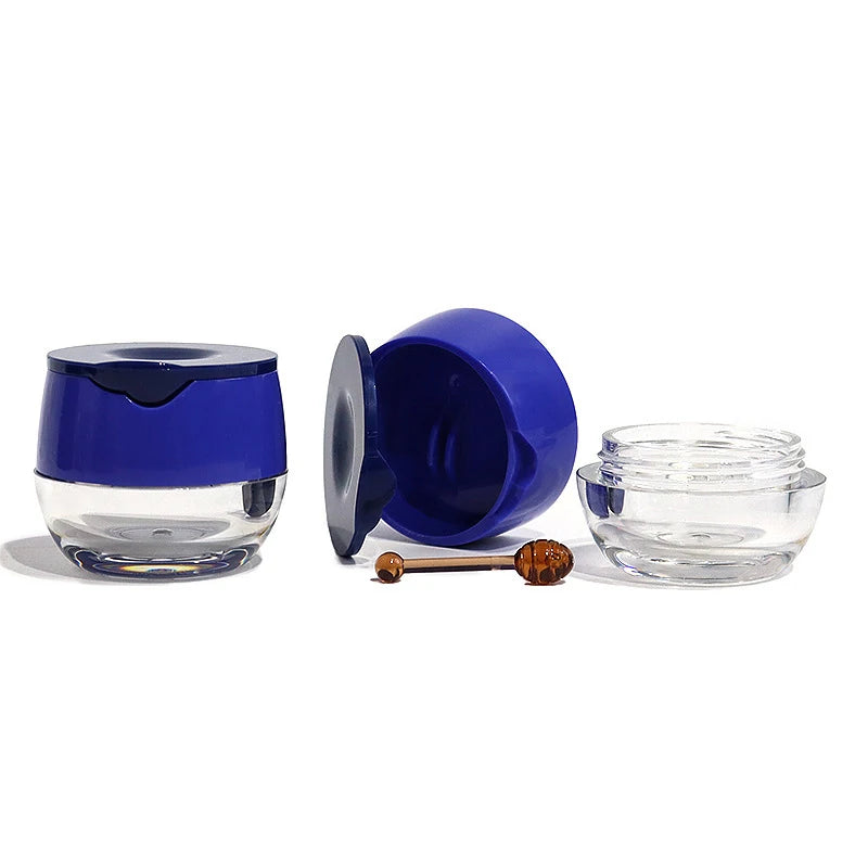 6g Refillable Lip Mask Jar with Brush | Flip-Top Travel Container Lip Mask Jar QXL Blue