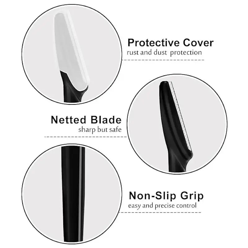 12-Pack Eyebrow Trimmer Razors | Portable Face Hair Shapers Eyebrow Trimmer Set QXL