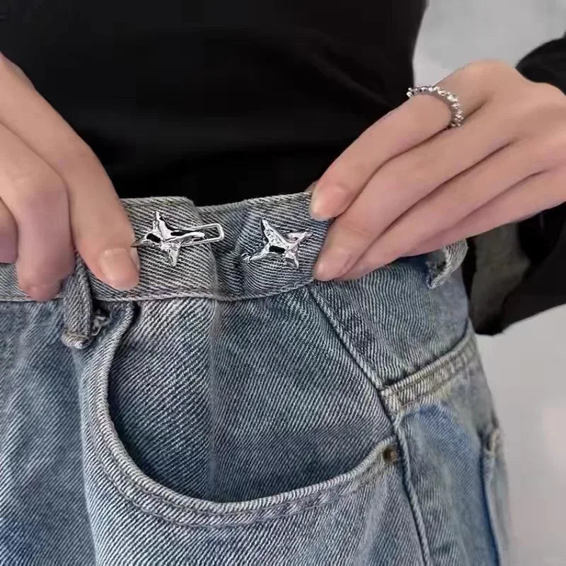 Adjustable Star Waist Buckle for Jeans | Metal Belt Tightener Waist Belt Buckle QXL
