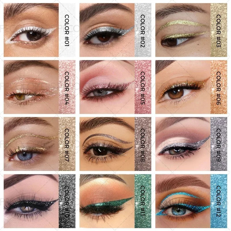 PECOLOVERS Dip-On Shimmer Eyeliner | Cream Eye Makeup Cream Eyeliner QXL