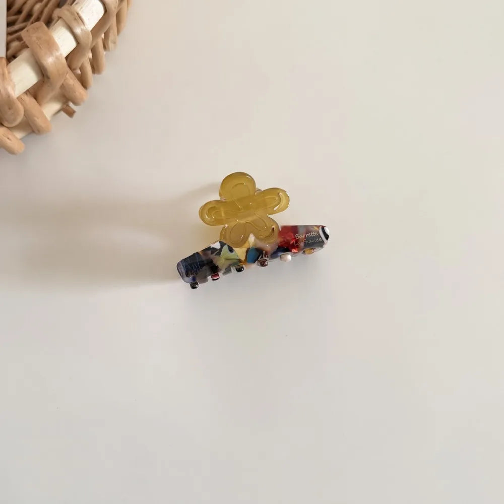 Large Floral Hair Claw Clip | Colorful Acetate Crab Clip Hair Claw Clip QXL Color1
