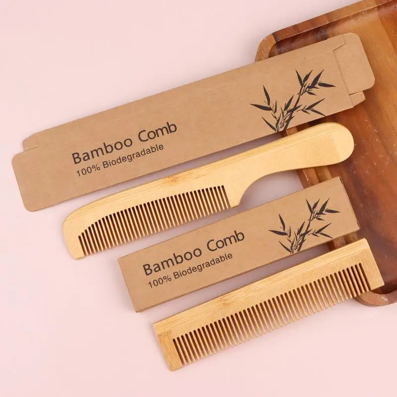 Bamboo Massage Comb | Anti-Static Detangling Hair Brush Bamboo Hair Comb QXL