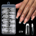 120-Pack French Press On Nails | Clear Mixed Size Full Cover DIY Press On Nails QXL G