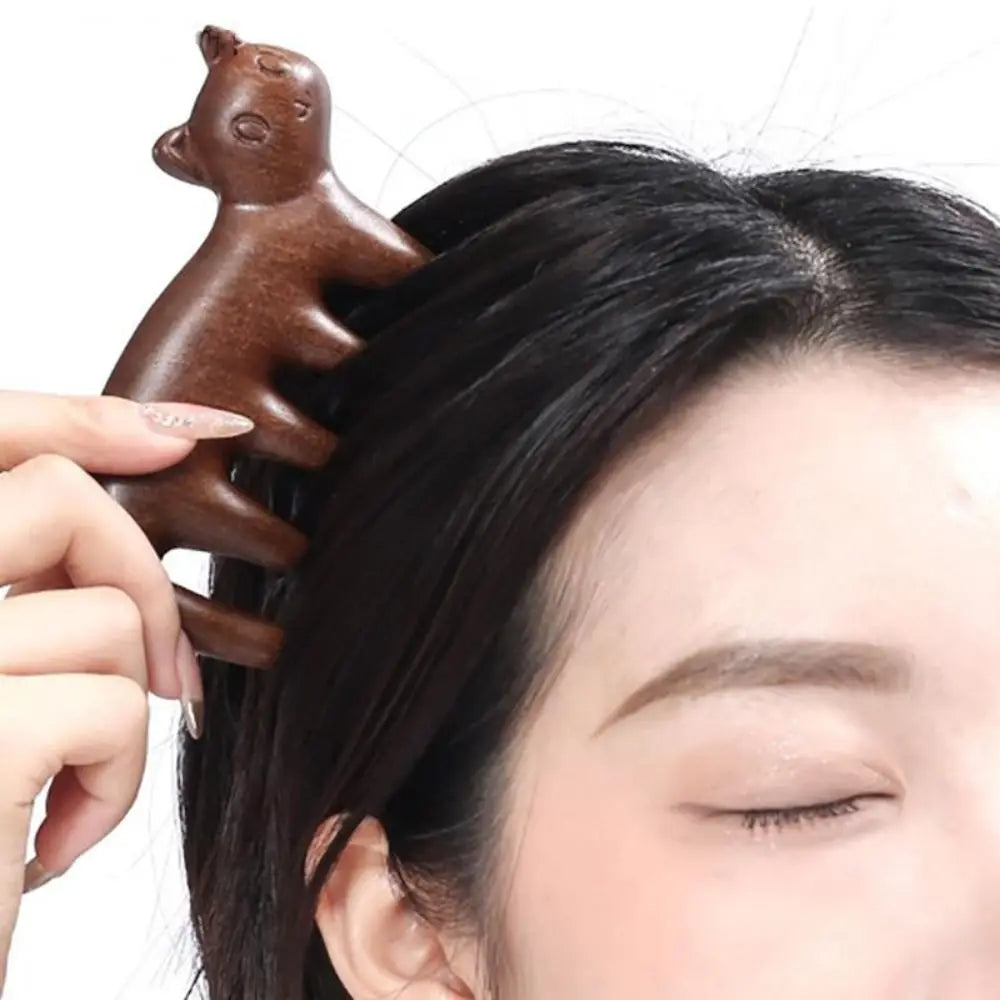 Sandalwood Wide Tooth Wood Massage Comb | Anti-Static Wood Massage Comb QXL