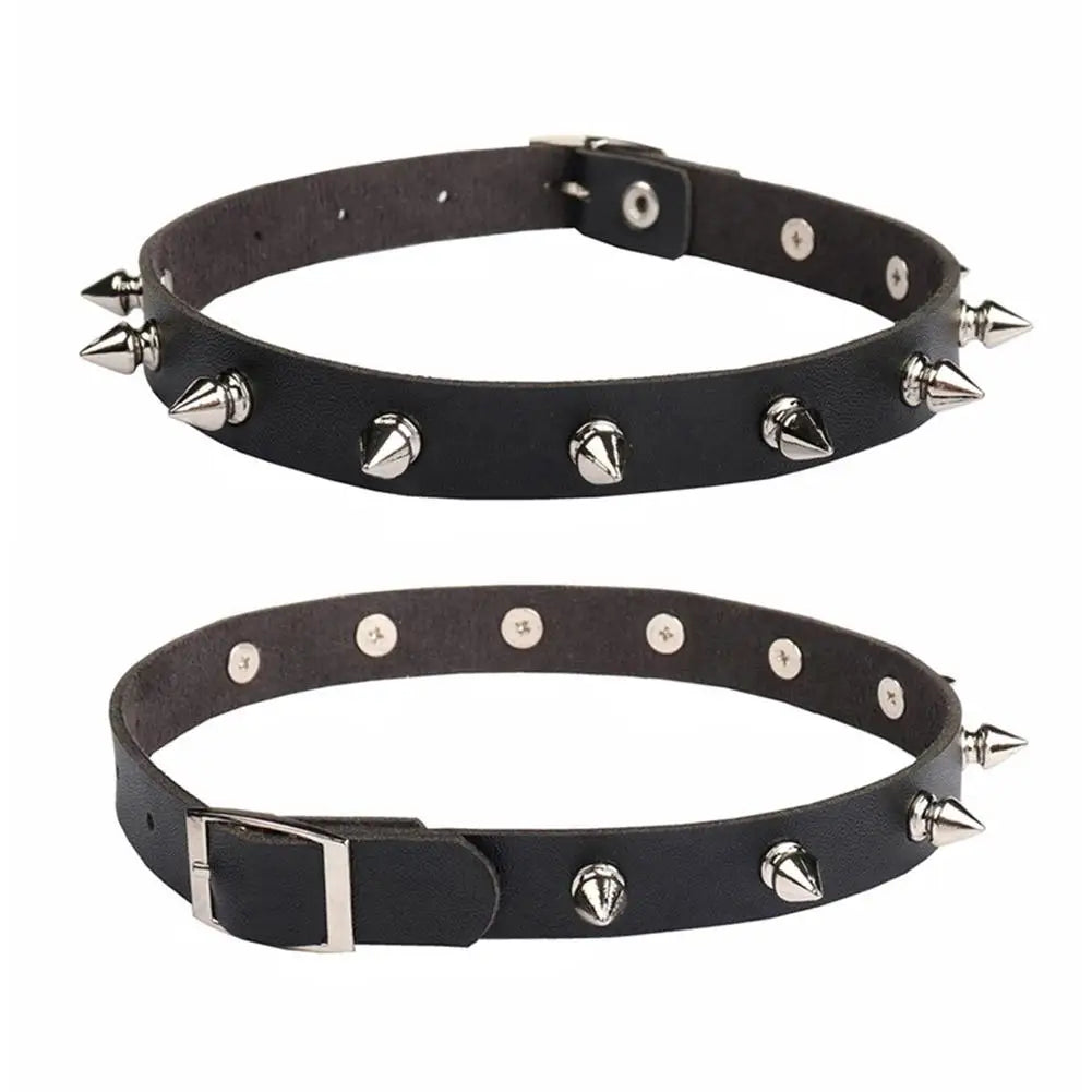 Punk Gothic Studded PU Leather Choker Necklace | Unisex Choker Necklace QXL