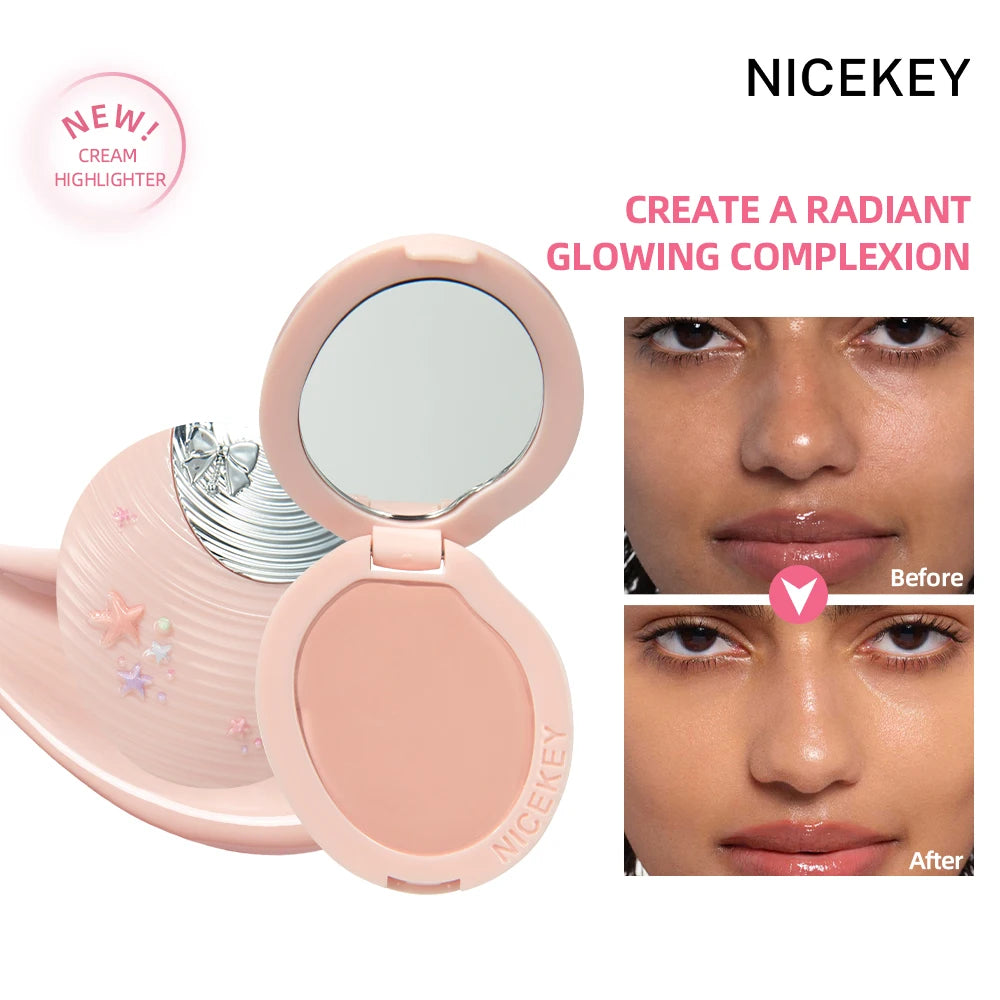 NICEKEY 4-Color Cream Highlighter & Contour Bronzer Palette Cream Highlighter Palette QXL