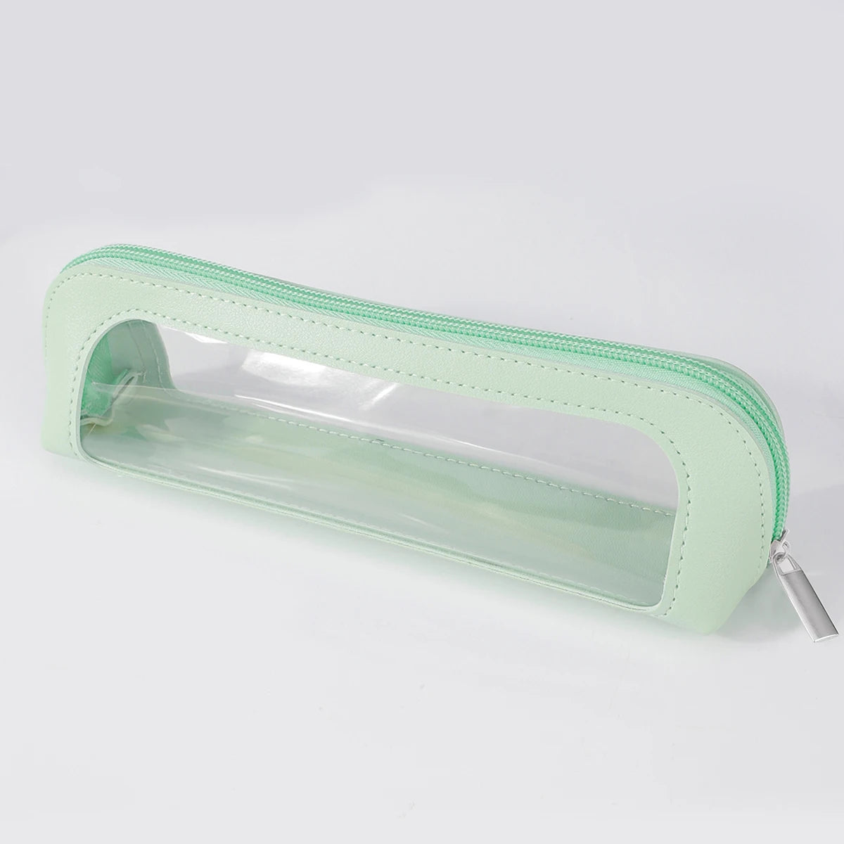 Clear PU Leather Makeup Brush Bag | Travel Cosmetic Organizer Makeup Brush Bag QXL green