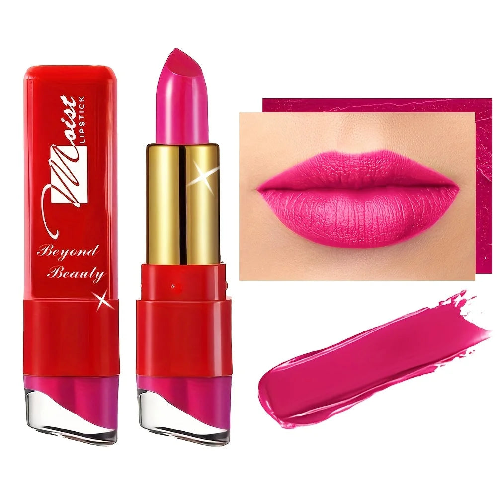12-Color Creamy Moisturizing Lipstick | Long-Lasting Lip Makeup Creamy Lipstick QXL