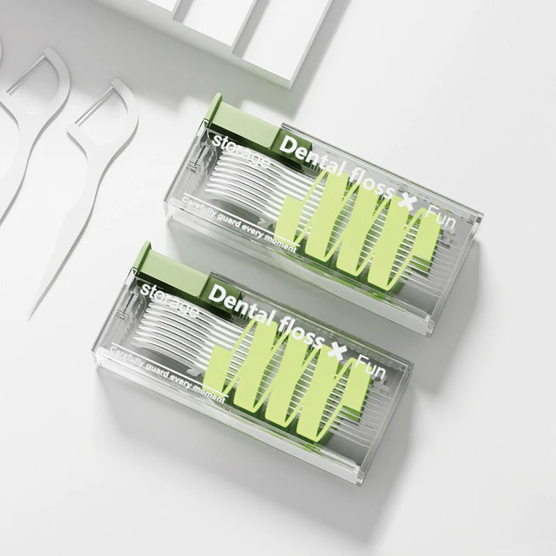 Auto-Refillable Dental Floss Dispenser Box | 10 Picks Floss Pick Dispenser QXL