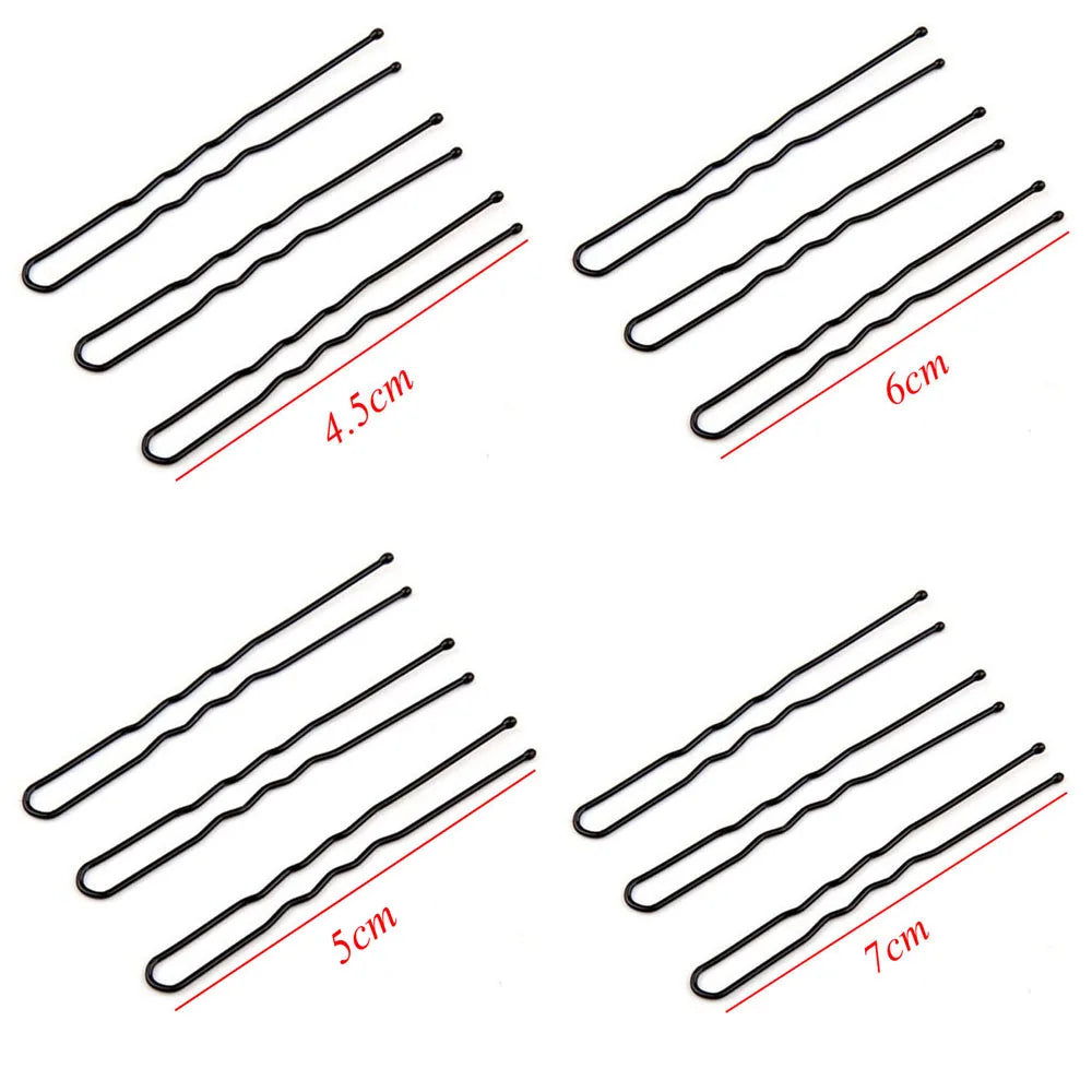 50-Pack Black U-Shaped Wave Hair Pins & Barrette Clips Hair Pins & Clips QXL