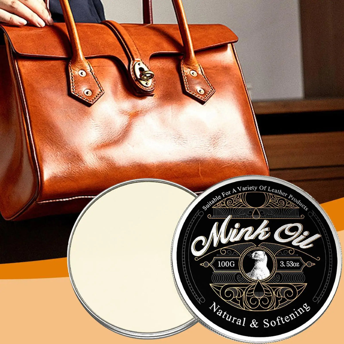 100g Mink Oil Leather Conditioner for Boots, Shoes & Clothing Leather Conditioner QXL