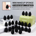 25-Pc Mini Makeup Sponges with Storage Box | Wet & Dry Mini Makeup Sponge Set QXL black