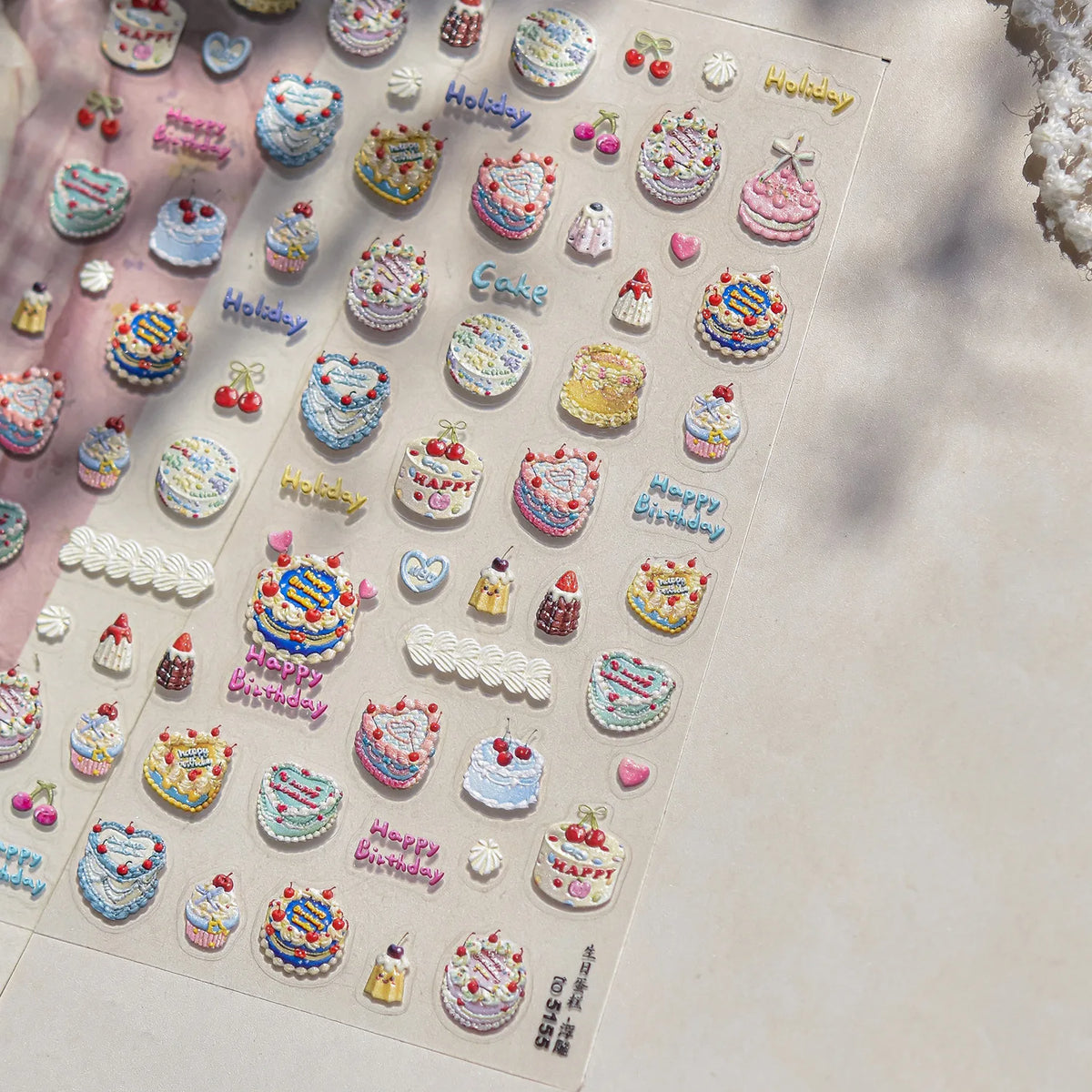 5D Embossed Nail Art Stickers – Dessert & Fruit Decals