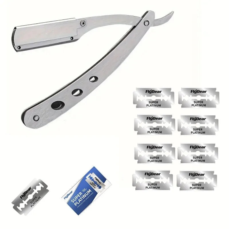 Foldable Straight Safety Razor | Stainless Steel Men's Shaver Manual Safety Razor QXL