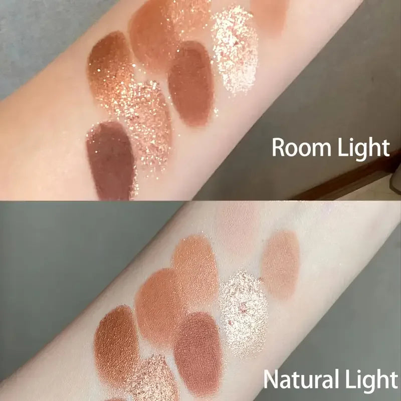 9-Color Chocolate Eyeshadow Palette | Earth Tones Matte & Glitter Eyeshadow Palette QXL