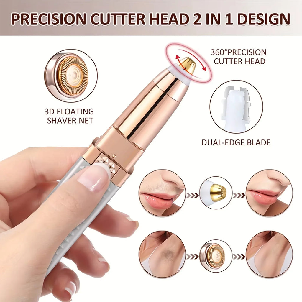 2-in-1 Electric Eyebrow Trimmer & Hair Shaver with LED Light Electric Hair Trimmer QXL