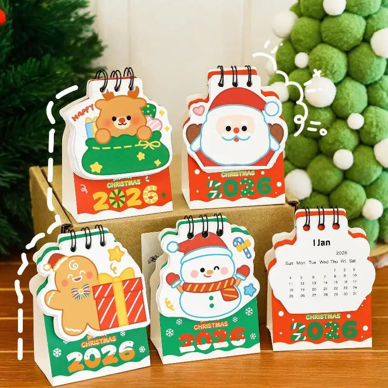 2026 Christmas Desk Calendar | Cute Festive Daily Planner Desk Calendar QXL