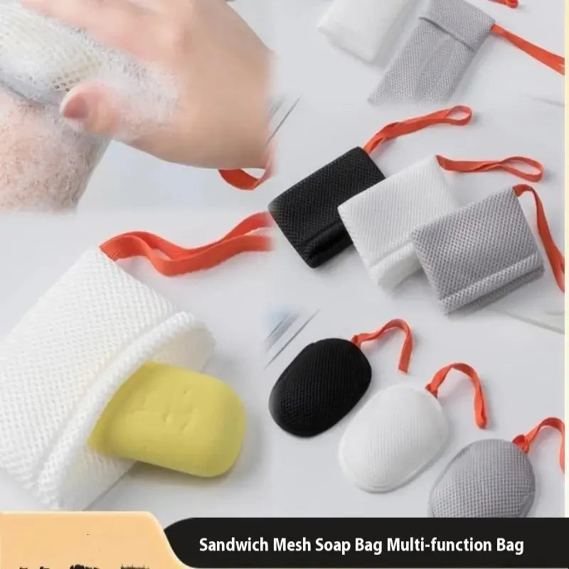 Double-Sided Mesh Soap Bag | Foaming Net Body Exfoliator Mesh Soap Bag QXL