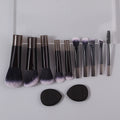 12-Piece Mini Travel Makeup Brush Set – Eyeshadow & Puff Kit Travel Makeup Brush Set QXL black