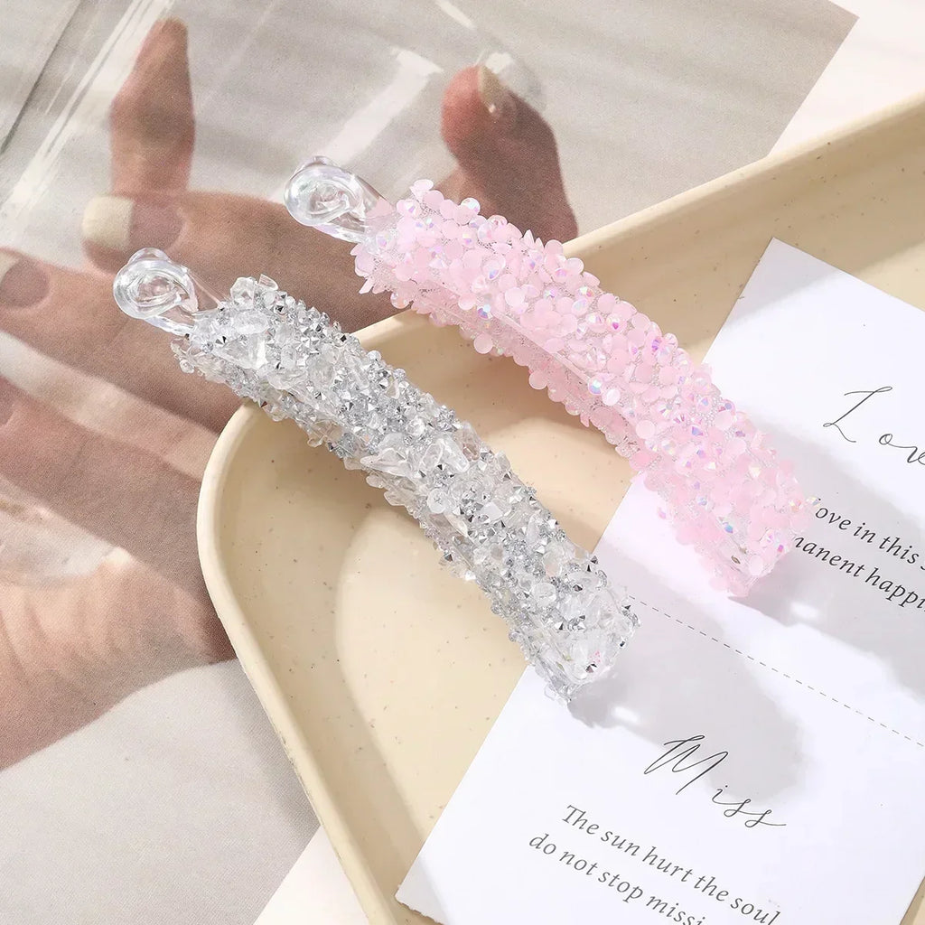 Rhinestone Banana Hair Clips – Pearl Claw Clamp Barrettes Banana Claw Hair Clip QXL