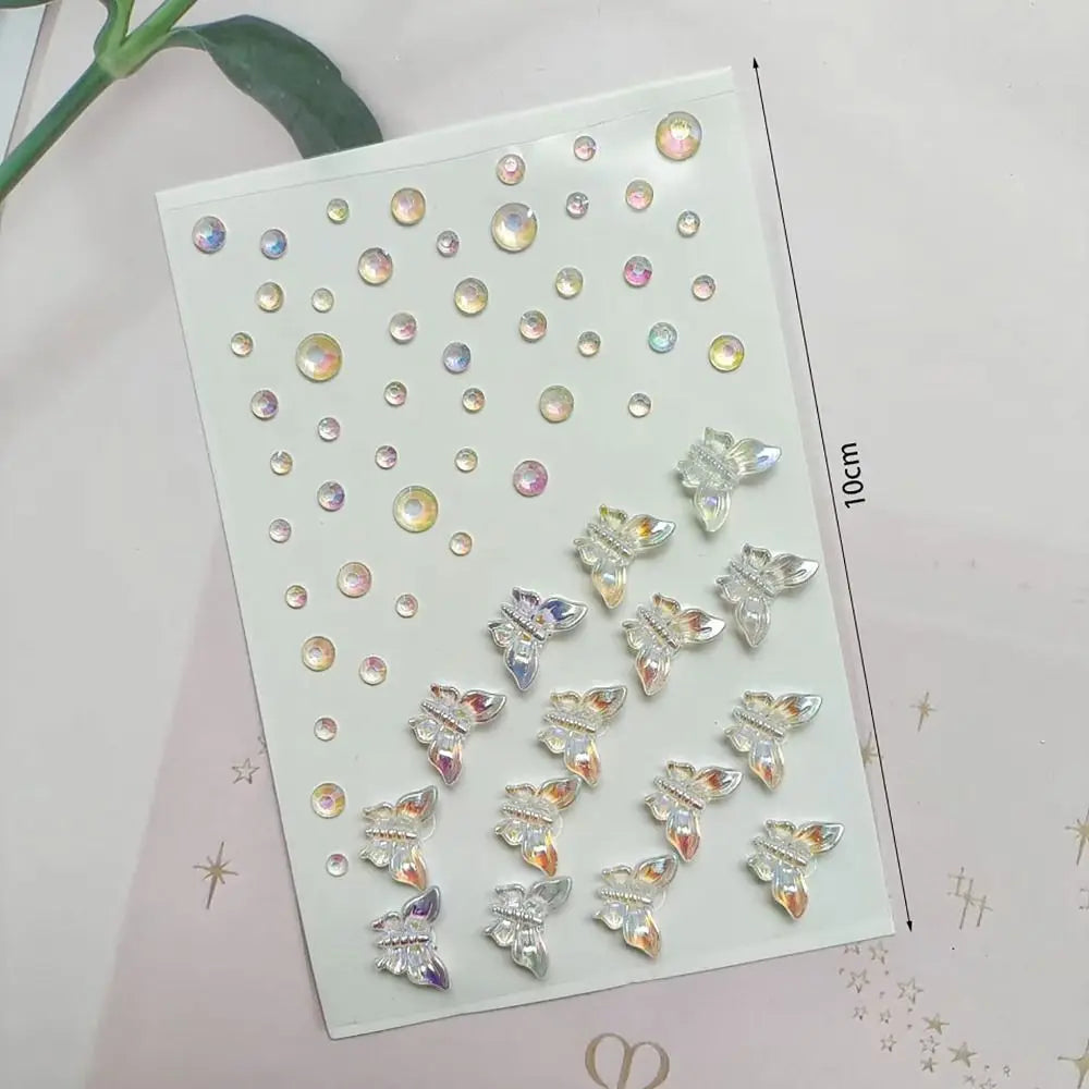 Face Gem Stickers – Butterfly Flower Star Heart Jewels Face Gem Stickers QXL