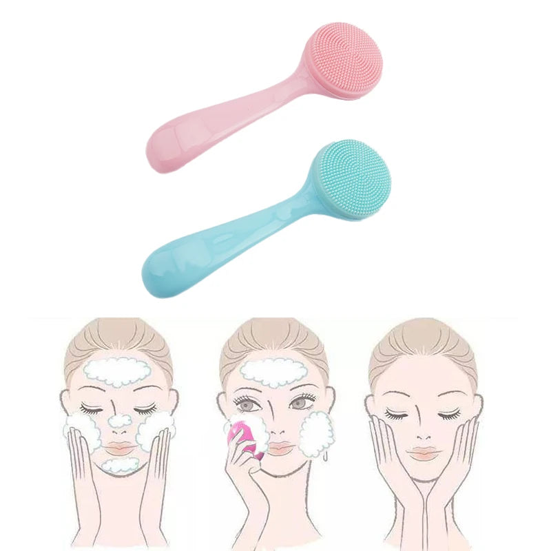 Double-Sided Silicone Face Cleansing & Massage Brush Facial Cleansing Brush QXL