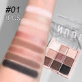 9-Color Eyeshadow Palette | Glitter, Shimmer & Matte Shades Eyeshadow Palette QXL 01 triple