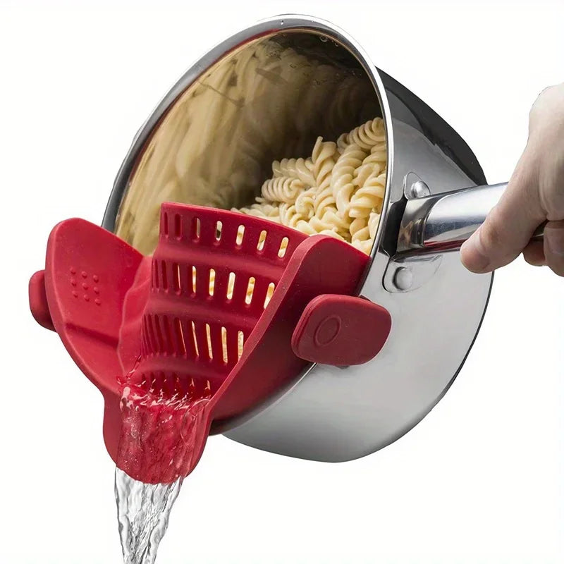 Wide-Mouth Silicone Pot Clip Strainer with Anti-Splash Guard Pot Clip Strainer QXL