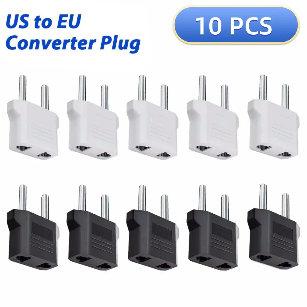US to EU Travel Plug Adapter 3/5/10-Pack | European Socket Travel Plug Adapter QXL