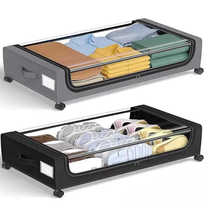 Under-Bed Storage Rack with Wheels | Dustproof Large Capacity Under-Bed Storage Rack QXL