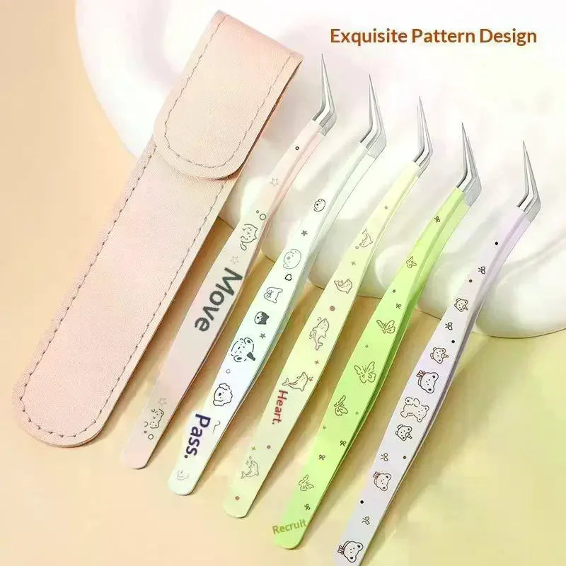 YOVIP Precision False Eyelash Tweezers | Anti-Static + Case Eyelash Tweezers QXL