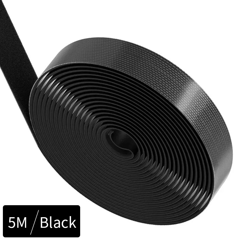 5M Reusable Nylon Cable Organizer Wire Winder Tape Cable Organizer Tape QXL 5m Black