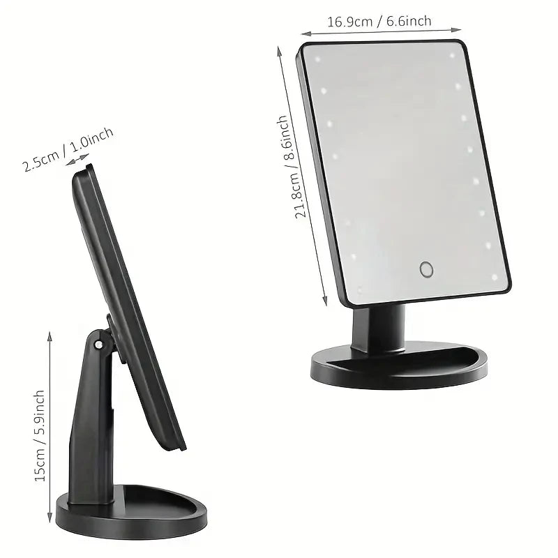 LED Vanity Makeup Mirror | Touch Dimmer & 360° Rotation LED Vanity Mirror QXL